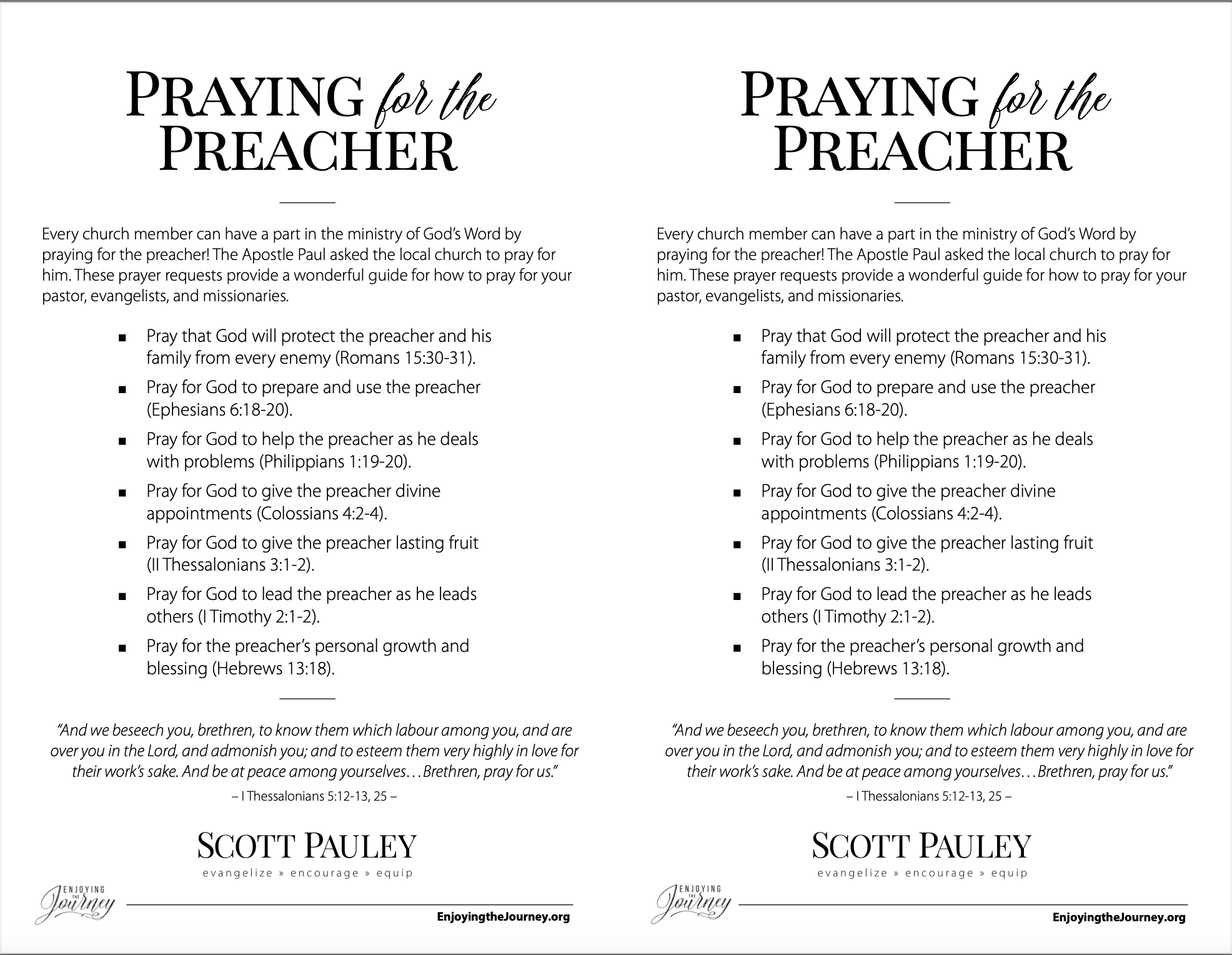 Praying for the Preacher | Bible Guide - Enjoying the Journey