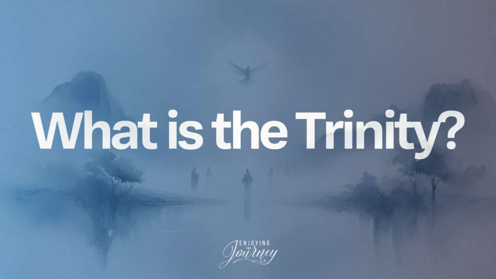 The word Trinity is not found in the Bible. But refers to God the Father, Son, and Holy Spirit—distinct and separate persons of the Trinity. mage alluding to the baptism of Jesus wjere you have God the Father, Son, and Holy Spirit