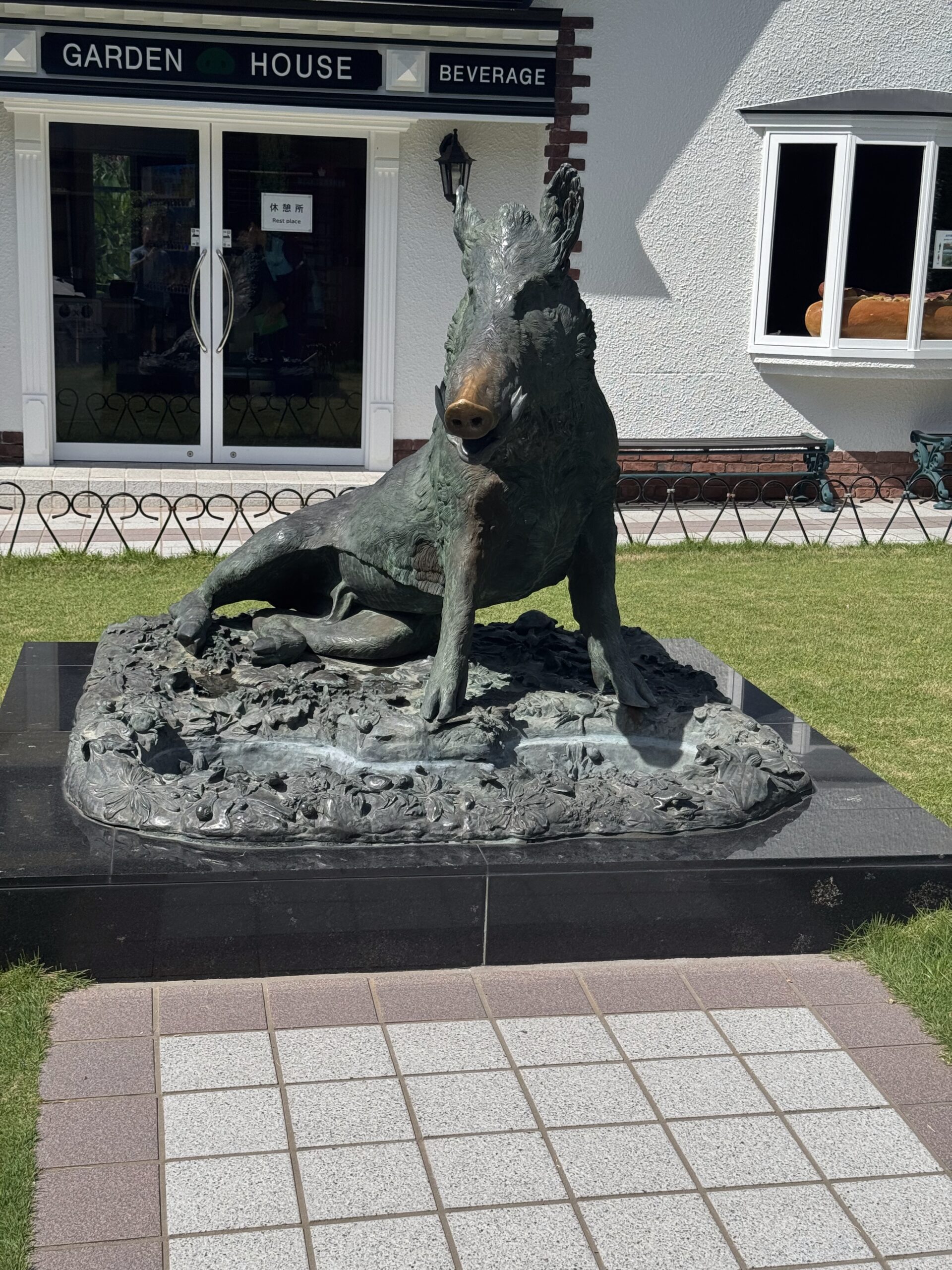 An image of A bronze statue of a Calydonian Boar, a creature featured in Greek mythology.