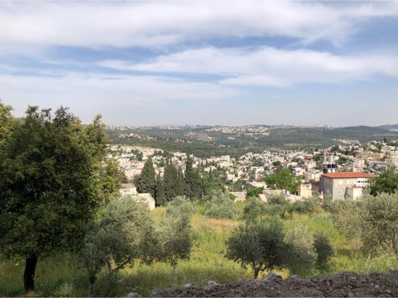 The view from Kiriathjearim. Jerusalem is visible in the distance. Today the city is known as Abu Ghosh and serves as a weekend getaway spot. The ark stayed in this pleasant spot for twenty years. After David's ill-fated attempt to bring the ark to Jerusalem, he left it in the nearby house of Obededom for a further three months. Photo by John Buckner
