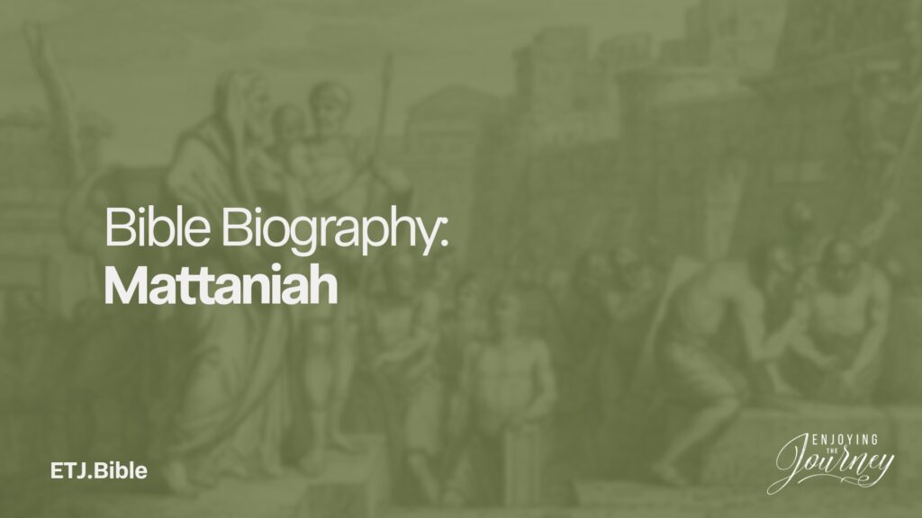 Mattaniah was a descendant of Asaph (1 Chronicles 9:15) and one of the many Levites who labored in the Temple worship during Nehemiah's day. National thanksgiving was deeply personal for Mattaniah.