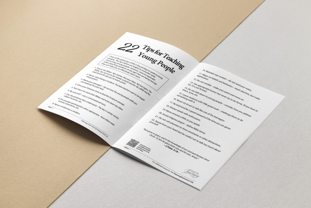 Free handout/PDF of tips for Christian school and sunday school teachers. Helps and reminders for teaching young people by Scott Pauley 