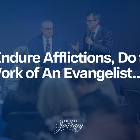 The following article contains an address by Dr. Larry Clayton on enduring afflictions in ministry. Along with his remarks is a charge by Scott Pauley to stay with the gospel. To be true evangelists. May God help us to endure afflictions with joy and steadfastness and stay with the work of the gospel. They explain what it means to "...endure afflictions, do the work of an evangelist..." (2 Timothy 4:5)