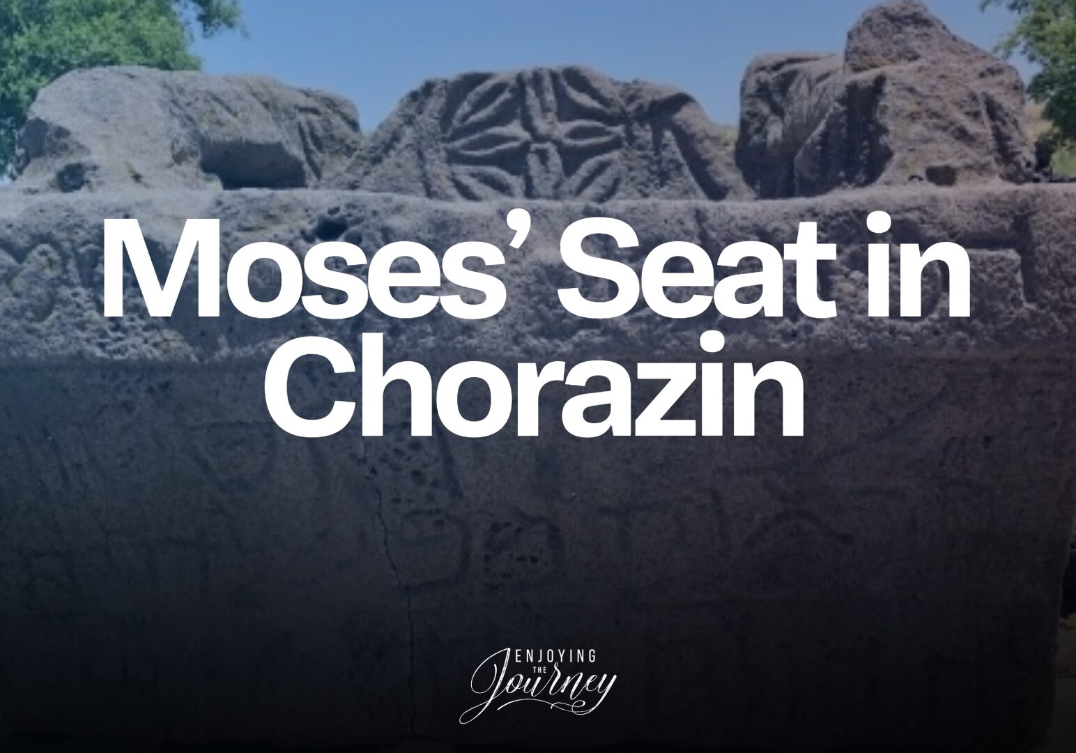 Moses Seat found in an ancient synagogue in Chorazin, in Galilee. The seat was located just inside the door of the synagogue and bears an Aramaic inscription with the name of the donor Yudan, the son of Yishmael who paid for building of the seat and its platform. (The seat pictured here is a replica placed where the original was found. The original is now in the Israel Museum.) Photo by John Buckner. Among other finds, the researchers found a synagogue built from the local volcanic basalt stones. Inside the synagogue, beside the ark where the biblical scrolls were stored, was a seat. It has been identified by many scholars as Moses’ Seat. Although it dates to after the time of Christ, this find is a remarkable fusion of biblical text and archeology. It illuminates the words of Matthew and shows us the custom He referenced.  