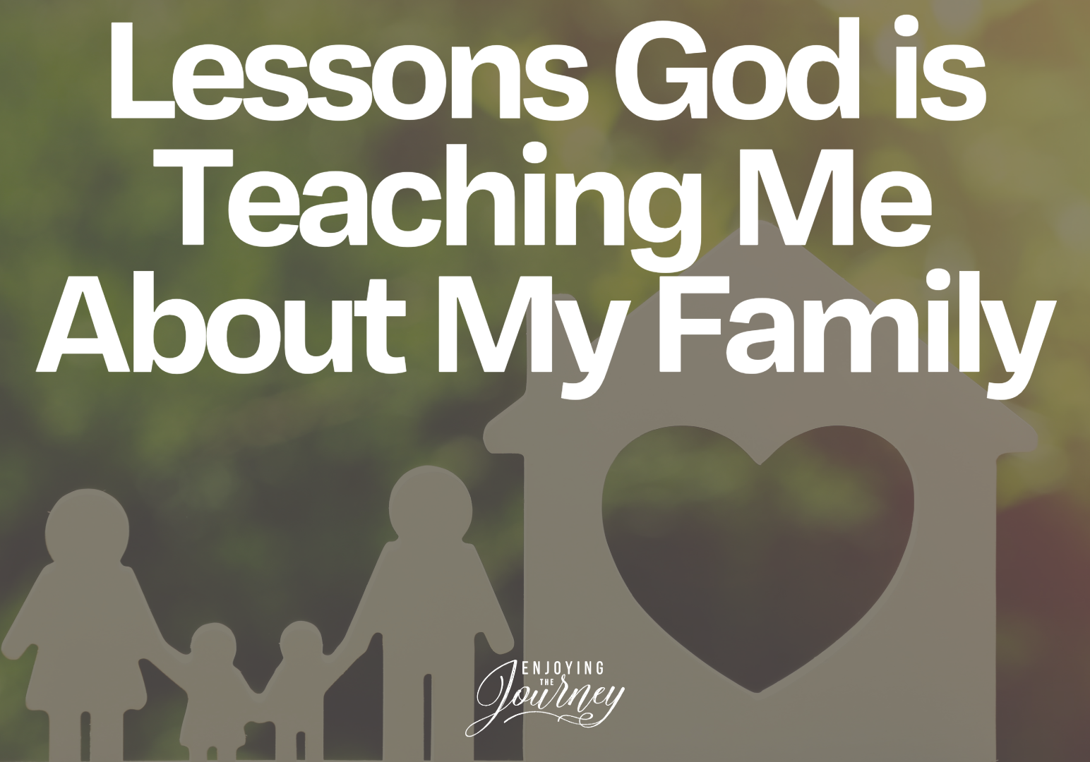 Home is the greatest classroom on earth. Every day there is more to learn as the Holy Spirit shows us areas that we need to work on. 