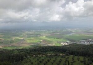 View from the top of Mount Carmel from near the likely spot where Elijah faced down the false prophets. The mountain gives affords amazing views of the Jezreel Valley. Photo by John Buckner