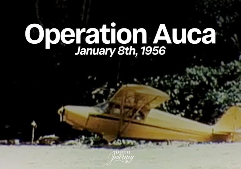 5 men was killed by the Auca Indians when trying to reach them with the gospel. They had titled the mission Operation Auca. Nate Saint, Jim Elliot, Roger Youderian, Pete Fleming, Ed McCulley, Operation Auca, Missionaries killed in Ecuador. The aiplane used during Operation Auca by Nate Saint and Jim Elliot