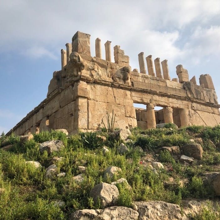The ruins of the Castle of the Servant in Jordan. The historian Josephus wrote that the dynasty of Tobiah built a castle on the east side of the Jordan River, in Ammon. He specifically wrote in the Antiquities of the Jews about the carved "beasts of gigantic size" visible here on the left corner of the structure. The beasts on the right side are not as well-preserved. The structure dates to the centuries after Nehemiah, however it shows the power and prestige of this family of "servants." Photo by John Buckner