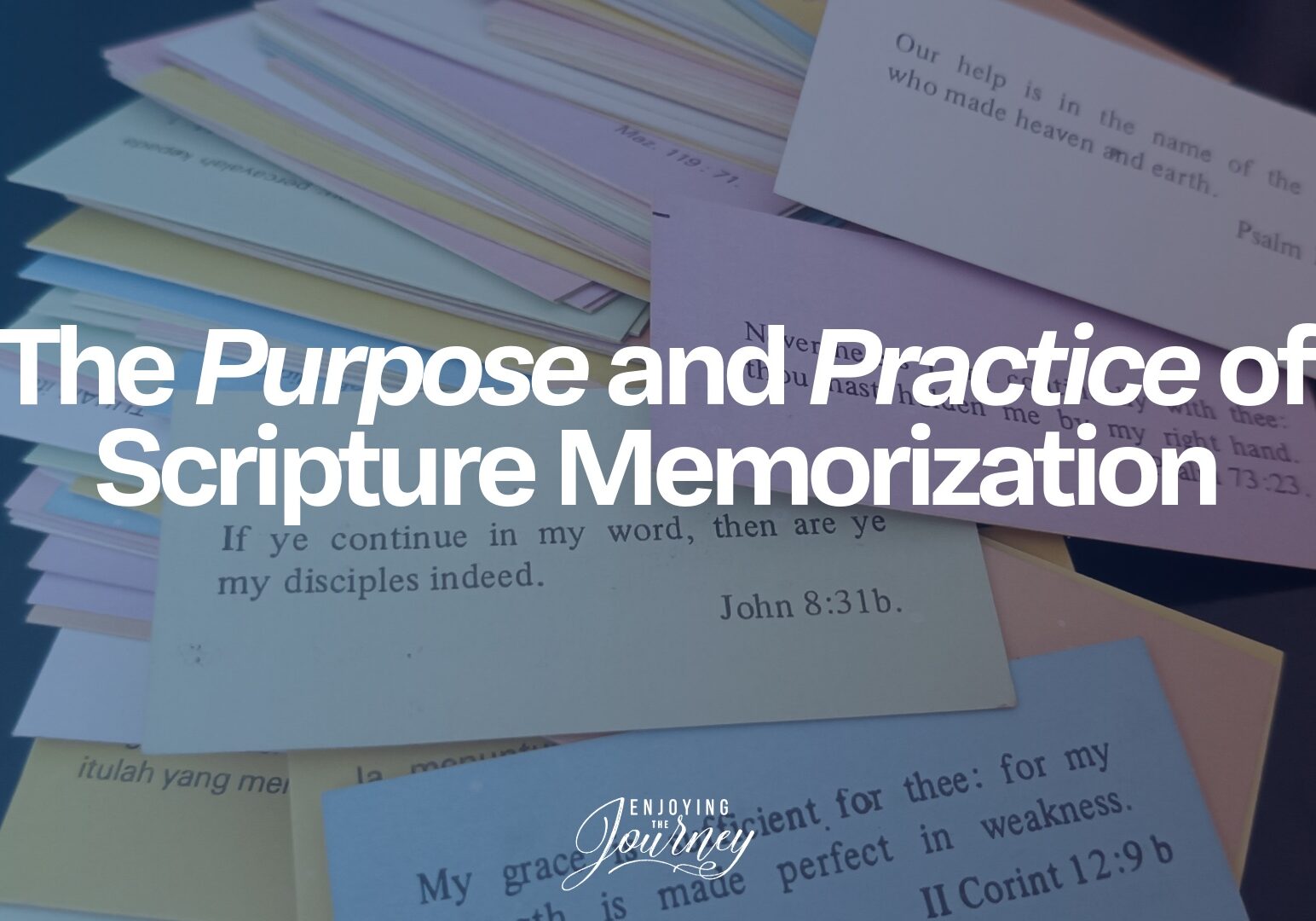The purpose of Bible memory and how to practice it. God wrote a memory Book! This is what the Word of God was given for: to help us remember what God wants us to remember and what we are so prone to forget. Scripture memory is frequently emphasized to children and young people, but sorely neglected as we get older. Yet this is the time when God's Word most needs to be reinforced and rehearsed! Hebrews 2:1 says, "Therefore we ought to give the more earnest heed to the things which we have heard, lest at any time we should let them slip."
